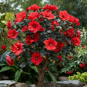 Гибискус Миднайт Роуз купить по цене от 269р. в интернет-магазине «Посадика» с доставкой почтой в в Сосногорске и по всей России – [изображение №1].